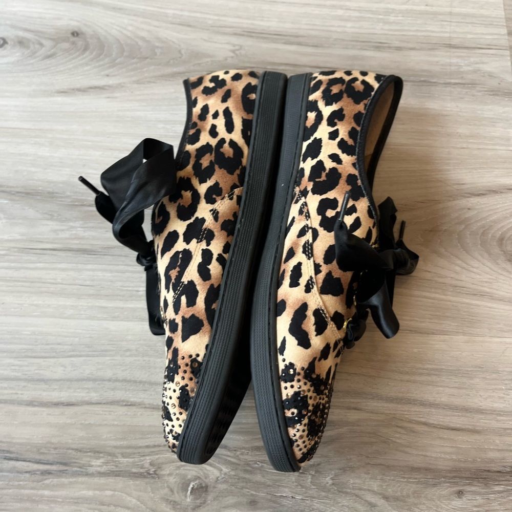 J. Renee 9 Schooner Cheetah Bling Lace Up Shoes - Picture 9 of 9